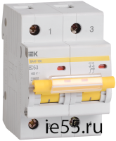 Автоматический выключатель ВА 47-100 2Р 25А 10 кА  х-ка С ИЭК