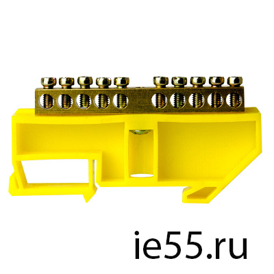 Шина нулевая TS-0609C 6*9 10 ways с изолятором жел
