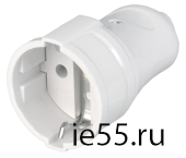 РПп10-01-Ст Розетка разборная прямая с з/к 16А белая