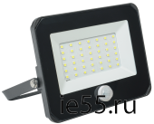 Прожектор СДО 06-30Д светодиодный черный с ДД IP54 6500K IEK