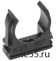 Держатель с защёлкой CF25 IEK черный (10 шт/комп)