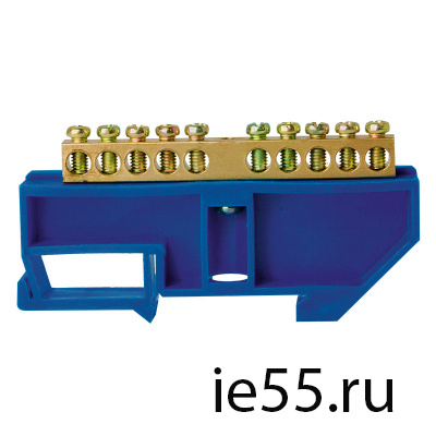 Шина нулевая TS-0609C 6*9 10 ways с изолятором син