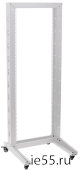 ITK 19" однорамная стойка, 37U, 600x600, на роликах, серая