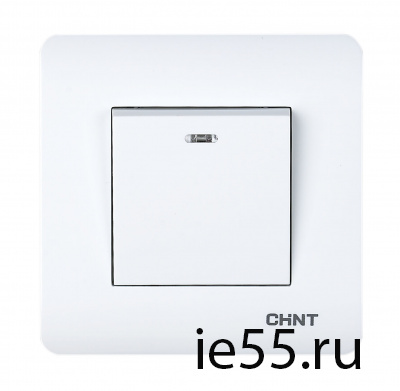 1-клавишный проходной выключатель с LED-подсветкой 10А 250В (CHINT)