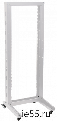 ITK 19" однорамная стойка, 37U, 600x600, на роликах, серая