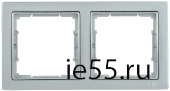 РУ-2-БС Рамка 2 мест. квадратная BOLERO Q1 серебряный IEK