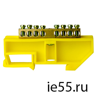 Шина нулевая TS-0609C 6*9  8 ways с изолятором жел