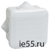 Коробка КМ41236 распаячная для о/п 70х70х40 мм IP44 (RAL7035, 4 гермоввода, защелкивающаяся крышка