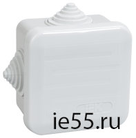 Коробка КМ41236 распаячная для о/п 70х70х40 мм IP44 (RAL7035, 4 гермоввода, защелкивающаяся крышка