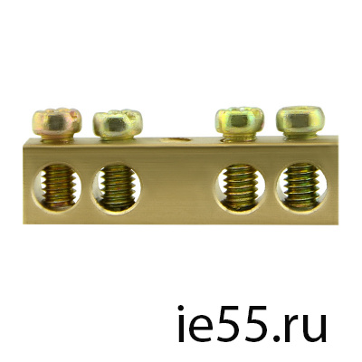 Шина нулевая TS-0609C 6*9  4 ways без изолятора  (крепление по центру) ЭНЕРГИЯ