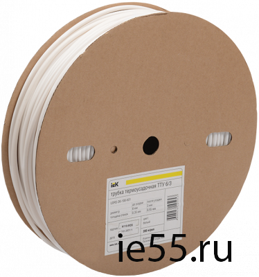 Термоусадочная трубка ТТУ 16/8 белая 100 м/упак ИЭК