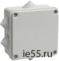 Коробка КМ41234 распаячная для о/п 100х100х50 мм IP55 (RAL7035, 6 гермовводов)