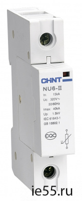 Ограничитель имп. перенапр. NU6-Ⅱ 2Р In=25kA Uc=460B Im=60kA（CHINT）