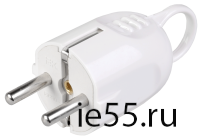 ВПу12-01-Ст Вилка разборная угловая с з/к с кольцом 16А белая