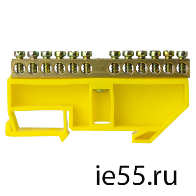 Шина нулевая TS-0609C 6*9 12 ways с изолятором жел