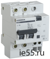 Диф.автомат АД12 2Р 16А 30мА GENERICA