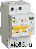 Диф.автомат АД12MS 2Р 50А 300мА IEK