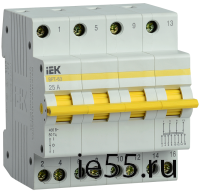 Выключатель-разъединитель трехпозиционный ВРТ-63 4P 25А IEK